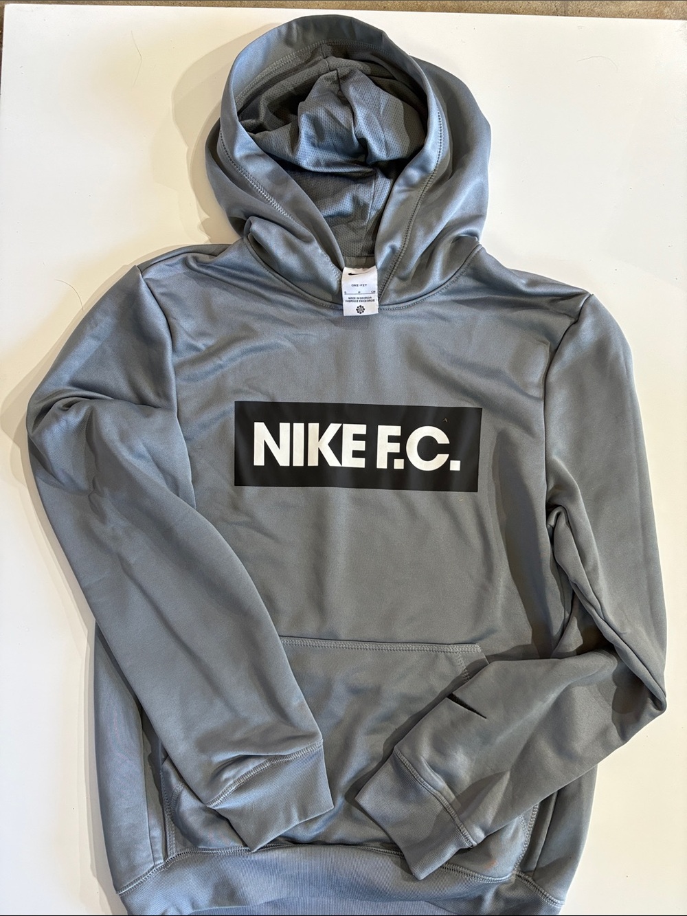 Nike FC Soccer Light Gray Dri-FIT Athletic Hoodie